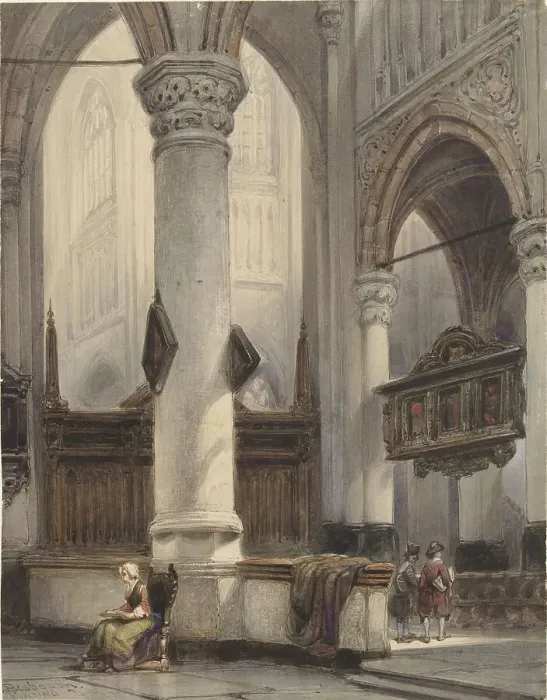 Framed Print : Interior of the Nieuwe Kerk in Delft, 1839. Creator: Johannes Bosboom Framed Print : Interior of the Nieuwe Kerk in Delft, 1839. Creator: Johannes Bosboom