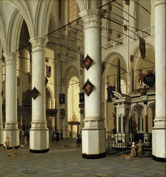 Framed Print : Interior of Nieuwe Kerk, Delft. Creator: Hendrik Cornelisz. van Vliet Framed Print : Interior of Nieuwe Kerk, Delft. Creator: Hendrik Cornelisz. van Vliet