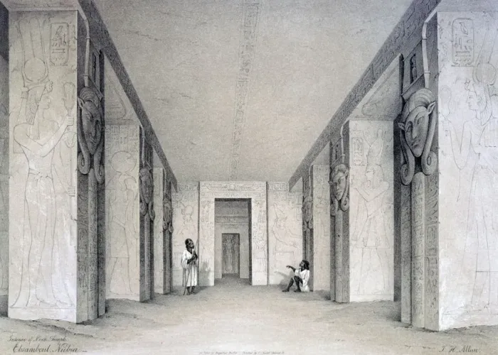 Framed Print : Interior of the North Temple, Ebsamboul, Nubia, Egypt, 19th century. Artist: Augustus Butler Framed Print : Interior of the North Temple, Ebsamboul, Nubia, Egypt, 19th century. Artist: Augustus Butler