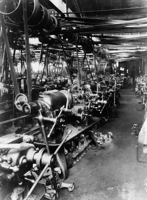Framed Print : Interior of the Norton factory, showing the production line, 1929 Framed Print : Interior of the Norton factory, showing the production line, 1929