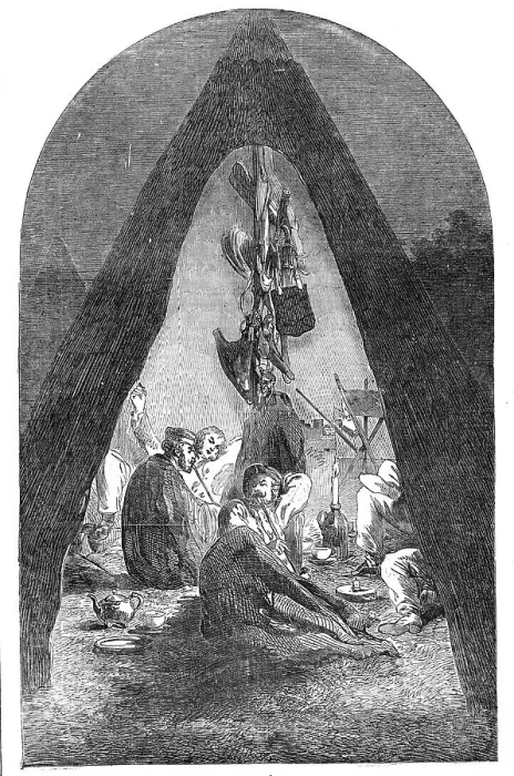 Framed Print : Interior of an Officer's Tent, at Varna, 1854. Creator: Unknown Framed Print : Interior of an Officer's Tent, at Varna, 1854. Creator: Unknown