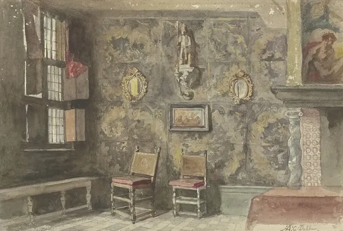 Framed Print : Interior of the old Brouwershuis in Antwerp, 1846-1905. Creator: Hendrik Adriaan Christiaan Dekker Framed Print : Interior of the old Brouwershuis in Antwerp, 1846-1905. Creator: Hendrik Adriaan Christiaan Dekker