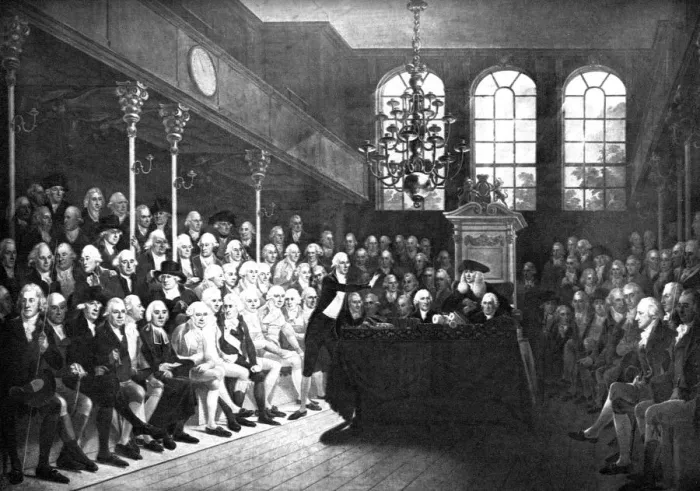 Framed Print : Interior of the old House of Commons, St Stephens Chapel, 1793 (c1905) Framed Print : Interior of the old House of Commons, St Stephens Chapel, 1793 (c1905)