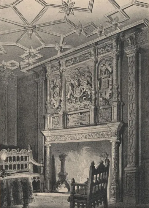 Framed Print : Interior of an old house at Enfield, Middlesex, known as `Queen Elizabeths Palace`, 1915 Framed Print : Interior of an old house at Enfield, Middlesex, known as `Queen Elizabeths Palace`, 1915