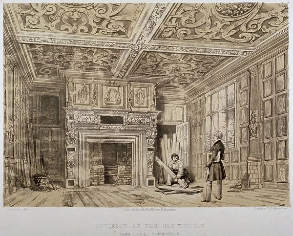 Interior of the Old House, Gravel Lane, City of London, 1840