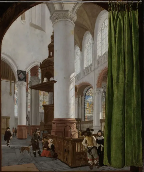 Framed Print : Interior of the Oude Kerk in Delft, 1654. Artist: Houckgeest, Gerard (ca. 1600-1661) Framed Print : Interior of the Oude Kerk in Delft, 1654. Artist: Houckgeest, Gerard (ca. 1600-1661)