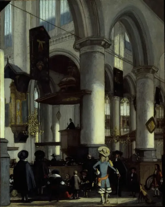 Framed Print : Interior of the Oude Kerk, Delft, c. 1680. Creator: Emanuel de Witte Framed Print : Interior of the Oude Kerk, Delft, c. 1680. Creator: Emanuel de Witte