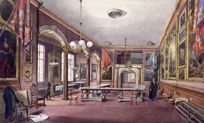 Framed Print : Interior of Painter-Stainers Hall, London, 1888. Artist: John Crowther Framed Print : Interior of Painter-Stainers Hall, London, 1888. Artist: John Crowther