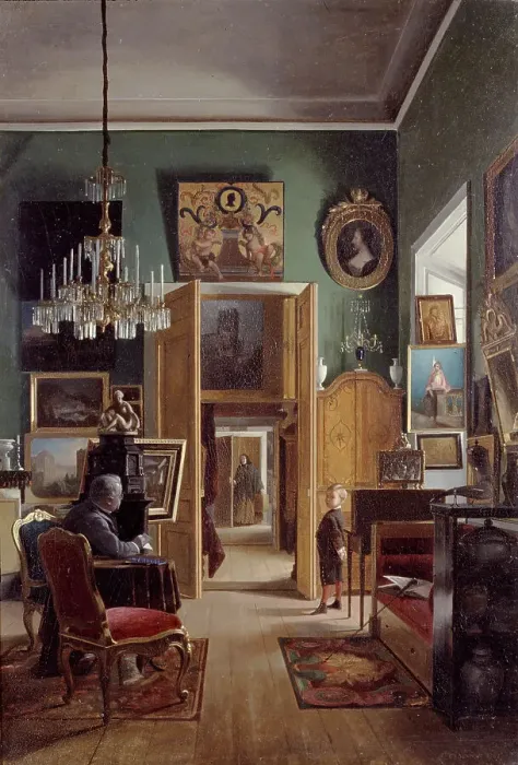 Framed Print : Interior of the Painter's Home in Stockholm, 1867. Creator: Karl Stefan Bennet Framed Print : Interior of the Painter's Home in Stockholm, 1867. Creator: Karl Stefan Bennet