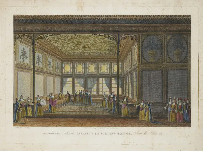 Framed Print : Interior in the Palace of princess Hatice Sultan, half sister of Sultan Selim III, c Framed Print : Interior in the Palace of princess Hatice Sultan, half sister of Sultan Selim III, c