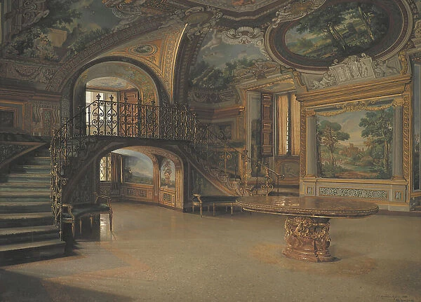 Interior in the Palazzo Borghese, 1886. Creator: Josef Theodor Hansen