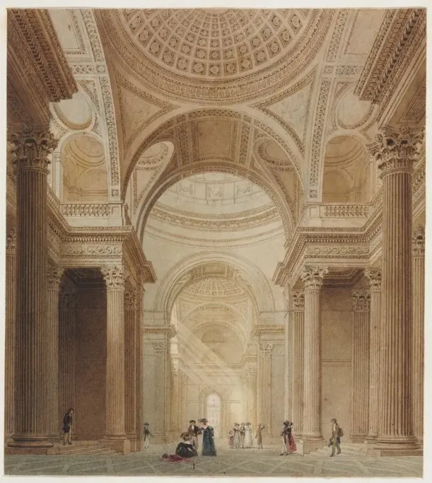 Framed Print : Interior of the Pantheon in Paris. Creator: Fredrick Nash (British, 1782-1856) Framed Print : Interior of the Pantheon in Paris. Creator: Fredrick Nash (British, 1782-1856)