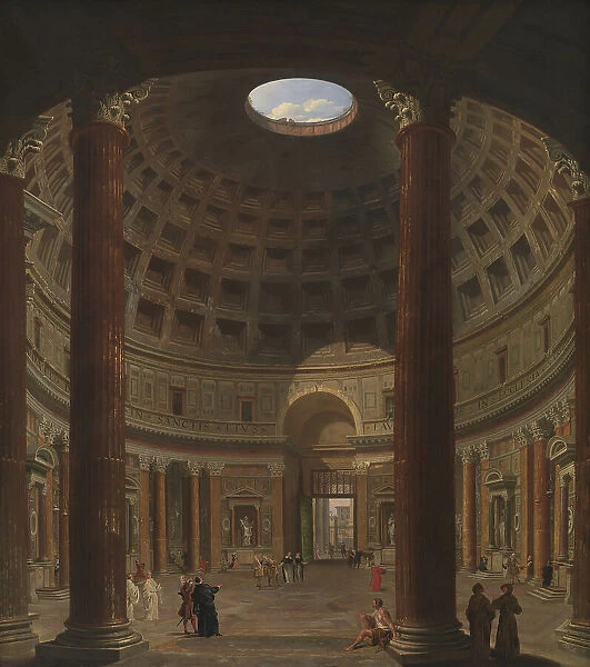 Interior of the Pantheon, Rome, 1706-1765. Creator: Giovanni Paolo Panini
