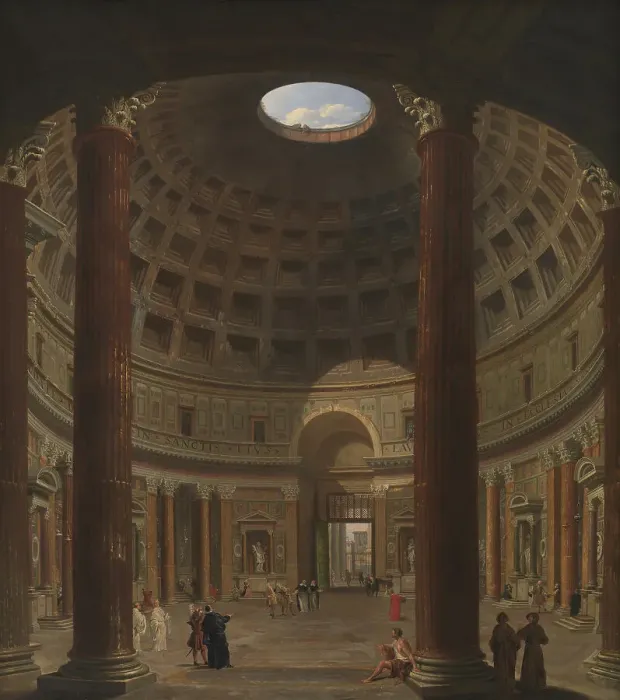 Framed Print : Interior of the Pantheon, Rome, 1706-1765. Creator: Giovanni Paolo Panini Framed Print : Interior of the Pantheon, Rome, 1706-1765. Creator: Giovanni Paolo Panini