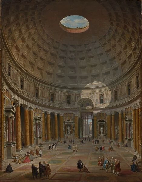 Interior of the Pantheon, Rome, 1747. Creator: Giovanni Paolo Panini (Italian, 1691-1765)