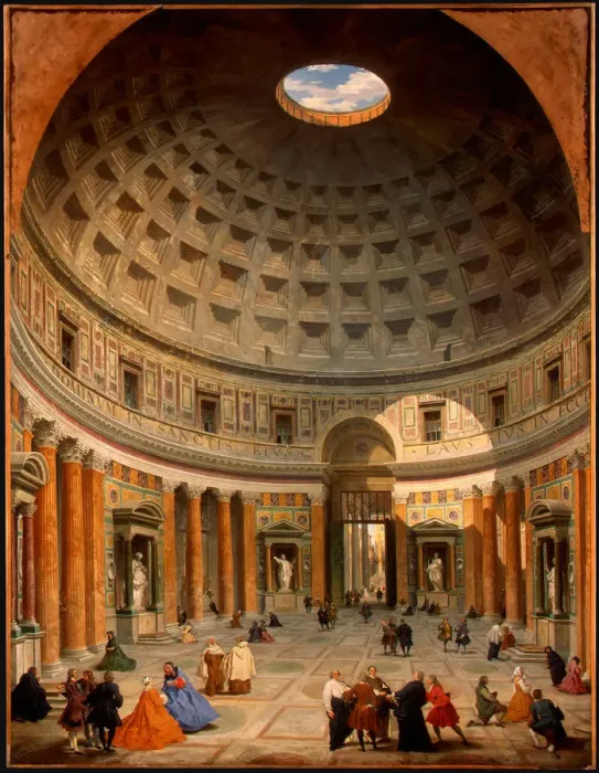 Framed Print : Interior of the Pantheon, Rome. Artist: Panini, Giovanni Paolo (1691-1765) Framed Print : Interior of the Pantheon, Rome. Artist: Panini, Giovanni Paolo (1691-1765)