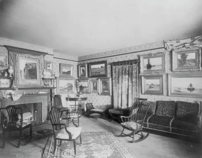 Framed Print : Interior of Parker Mann house, Tanglebank, Kalorama Avenue, N.W. Washington, D.C. c1890 - c1910. Creator: Frances Benjamin Johnston. Interior of Parker Mann house, Tanglebank, Kalorama Avenue, N.W. Washington, D.C. c1890 - c1910 Framed Print : Interior of Parker Mann house, Tanglebank, Kalorama Avenue, N.W. Washington, D.C. c1890 - c1910. Creator: Frances Benjamin Johnston. Interior of Parker Mann house, Tanglebank, Kalorama Avenue, N.W. Washington, D.C. c1890 - c1910