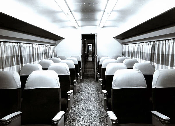 Interior of a passenger car of an automotive train Ter, from the Spanish National