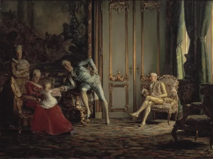 Framed Print : An Interior from the Past Century. Scene from the Court of Christian VII, 1881. Creator: Kristian Zahrtmann Framed Print : An Interior from the Past Century. Scene from the Court of Christian VII, 1881. Creator: Kristian Zahrtmann