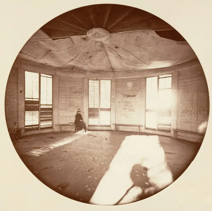 Framed Print : Interior of Pavilion Built on the Stump of the Tree, C. Grove, ca. 1878 Framed Print : Interior of Pavilion Built on the Stump of the Tree, C. Grove, ca. 1878