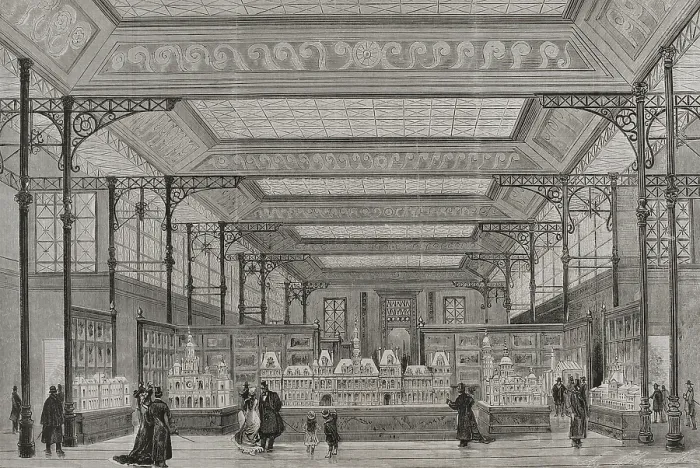 Framed Print : Interior of the Pavilion of the City of Paris at the Champ de Mars, Paris Exposition, 1878. Creator: Unknown Framed Print : Interior of the Pavilion of the City of Paris at the Champ de Mars, Paris Exposition, 1878. Creator: Unknown