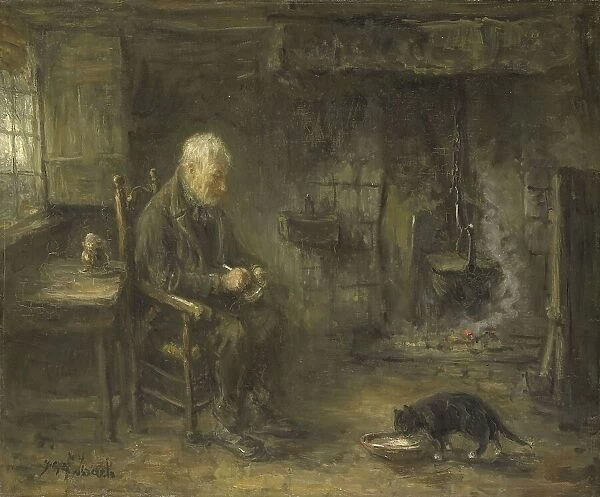 Interior of a Peasant Hut, c.1882. Creator: Jozef Israels