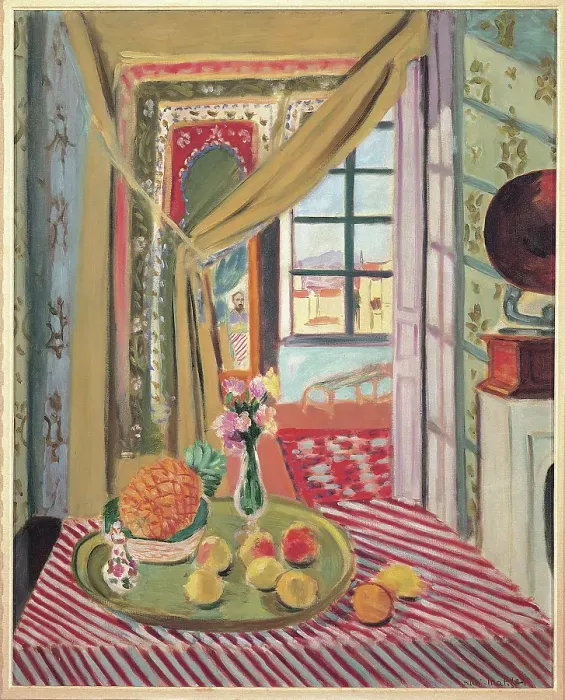 Framed Print : Interior with phonograph, 1934. Creator: Henri Matisse Framed Print : Interior with phonograph, 1934. Creator: Henri Matisse