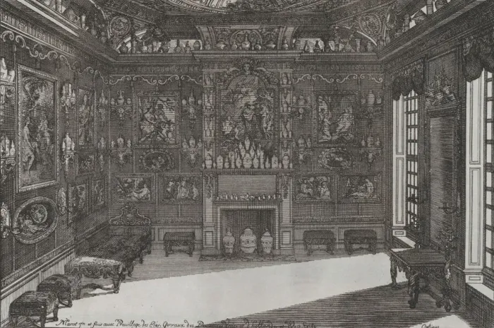 Framed Print : Interior of a Porcelain Cabinet with Paintings and Vases, from Nouveaux Framed Print : Interior of a Porcelain Cabinet with Paintings and Vases, from Nouveaux