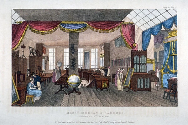 Interior of the premises of Morgan and Sanders, Catherine Street, Westminster, London, 1809