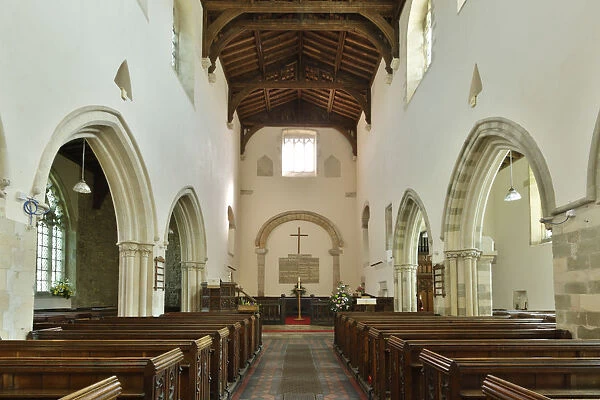 Interior, Priory Church of St Mary, Deerhurst, Gloucestershire, 2010