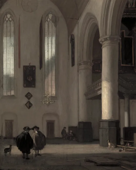 Framed Print : Interior of a Protestant Church, 1677. Creator: Emanuel de Witte Framed Print : Interior of a Protestant Church, 1677. Creator: Emanuel de Witte