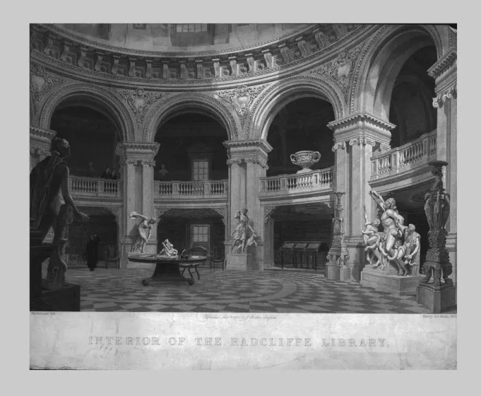 Framed Print : Interior of the Radcliffe Library, 1835. Creator: John Henry Le Keux Framed Print : Interior of the Radcliffe Library, 1835. Creator: John Henry Le Keux