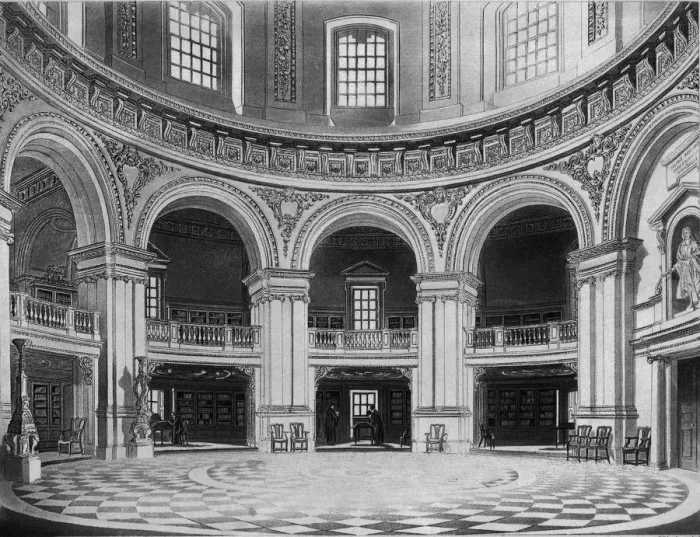 Framed Print : Interior of the Radcliffe Library, c1813. Creator: J Bluck Framed Print : Interior of the Radcliffe Library, c1813. Creator: J Bluck