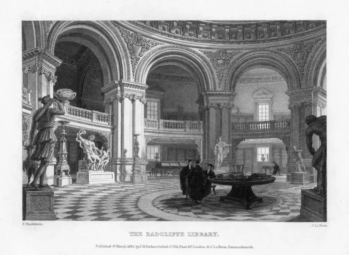 Framed Print : Interior of the Radcliffe Library, Oxford University, 1835. Artist: John Le Keux Framed Print : Interior of the Radcliffe Library, Oxford University, 1835. Artist: John Le Keux
