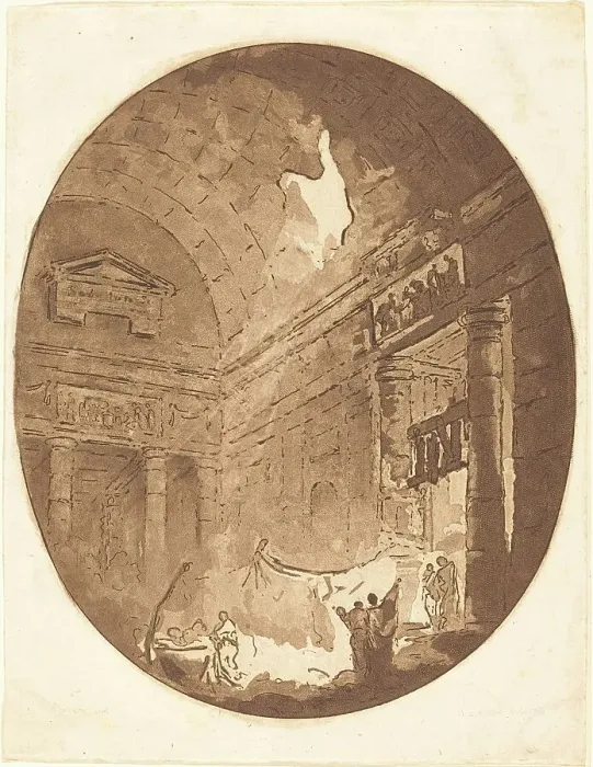 Framed Print : Interior of a Roman Villa, 1765. Creator: Jean Claude Richard Saint-Non Framed Print : Interior of a Roman Villa, 1765. Creator: Jean Claude Richard Saint-Non