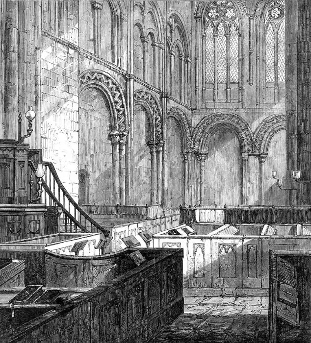 Framed Print : Interior of Romsey Abbey Church, 1865. Creator: Unknown Framed Print : Interior of Romsey Abbey Church, 1865. Creator: Unknown