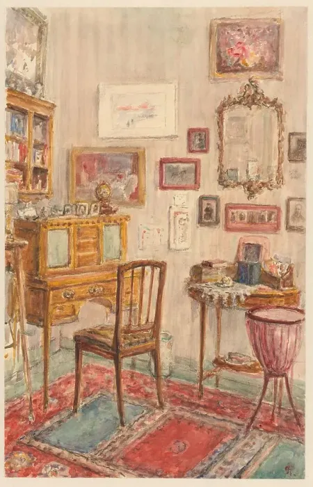 Framed Print : Interior of a room at Jan van Nassaustraat 48, 1910. Creator: Carel Nicolaas Storm