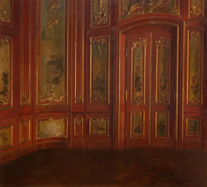 Framed Print : Interior Of A Room With Rococo Panelling, 1896. Creator: Alexander Friedrich Werner Framed Print : Interior Of A Room With Rococo Panelling, 1896. Creator: Alexander Friedrich Werner