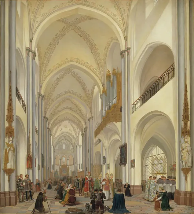 Framed Print : The Interior of Roskilde Cathedral, 1824. Creator: Ditlev Martens Framed Print : The Interior of Roskilde Cathedral, 1824. Creator: Ditlev Martens