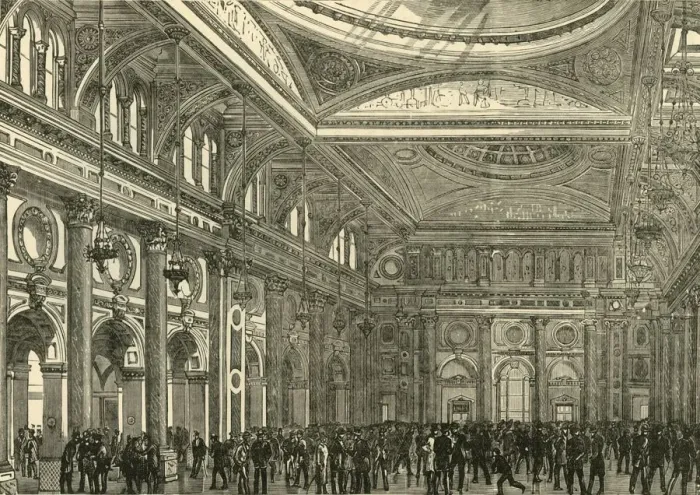 Framed Print : Interior of the Royal Exchange, 1898. Creator: Unknown Framed Print : Interior of the Royal Exchange, 1898. Creator: Unknown