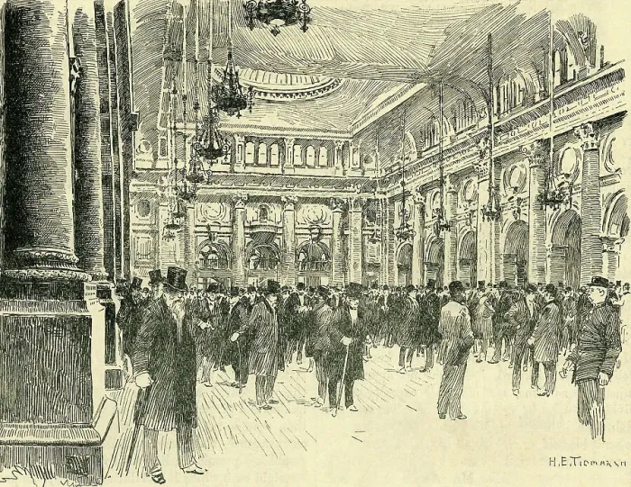 Framed Print : Interior of the Royal Exchange, Manchester, c1900. Creator: H. E. Tidmarsh Framed Print : Interior of the Royal Exchange, Manchester, c1900. Creator: H. E. Tidmarsh
