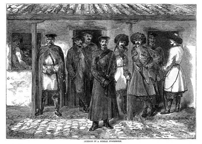 Framed Print : Interior of a Russian guardhouse, Crimean War, 1855 Framed Print : Interior of a Russian guardhouse, Crimean War, 1855