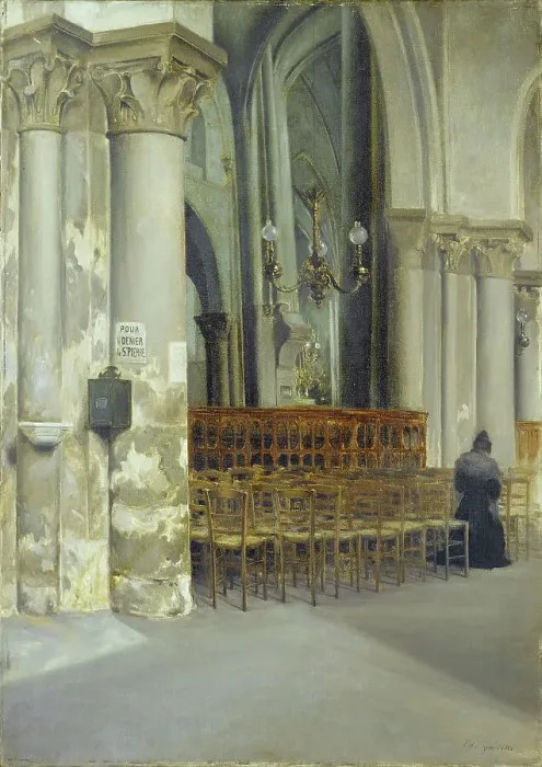 Framed Print : Interior of Saint-Pierre-de-Montmartre church, c1895. Creator: Edouard Zawiski Framed Print : Interior of Saint-Pierre-de-Montmartre church, c1895. Creator: Edouard Zawiski