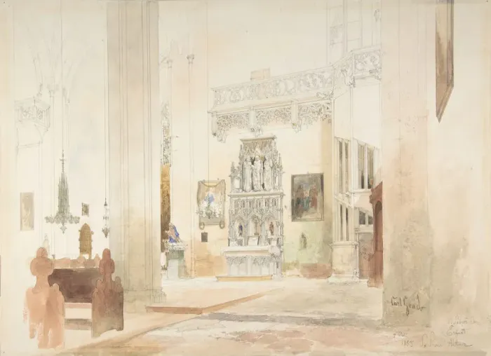 Framed Print : Interior of Saint Severin Church in Erfurt, 1855. Creator: Carl Georg Anton Graeb Framed Print : Interior of Saint Severin Church in Erfurt, 1855. Creator: Carl Georg Anton Graeb