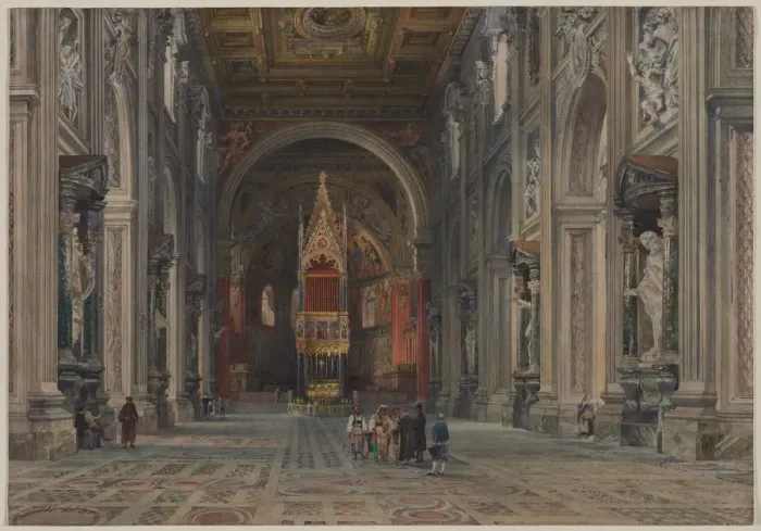 Framed Print : Interior of San Giovanni in Laterano, Rome, c. 1896. Creator: Martino del Don (Italian) Framed Print : Interior of San Giovanni in Laterano, Rome, c. 1896. Creator: Martino del Don (Italian)