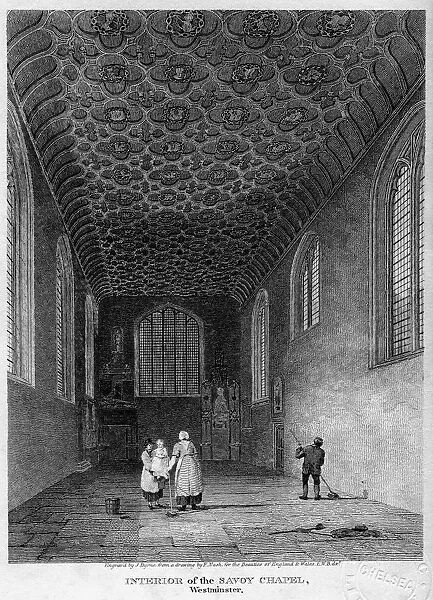 Interior of the Savoy Chapel, Westminster, London, 1809. Artist: J Byrne