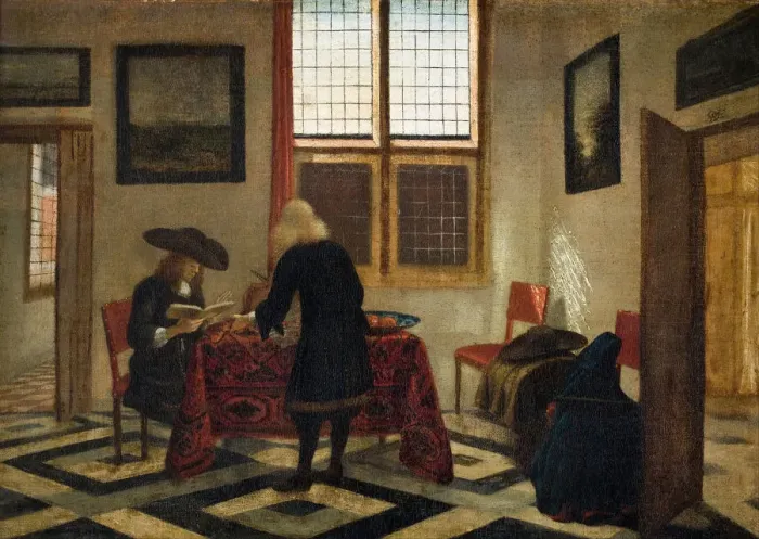 Framed Print : Interior Scene. Artist: Janssens, Pieter (1623-1682) Framed Print : Interior Scene. Artist: Janssens, Pieter (1623-1682)
