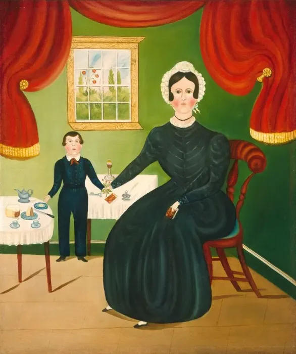 Framed Print : Interior Scene, c. 1840. Creator: Unknown Framed Print : Interior Scene, c. 1840. Creator: Unknown