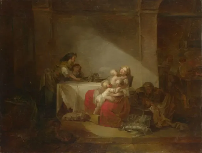 Framed Print : Interior Scene. The Happy Mother, Second Half of the 18th cen Artist: Fragonard, Jean Honore (1732-1806) Framed Print : Interior Scene. The Happy Mother, Second Half of the 18th cen Artist: Fragonard, Jean Honore (1732-1806)