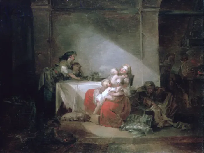 Framed Print : Interior Scene, late 18th century. Artist: Jean-Honore Fragonard Framed Print : Interior Scene, late 18th century. Artist: Jean-Honore Fragonard